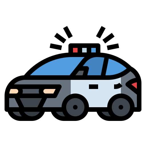 auto della polizia Ultimatearm Lineal Color icona