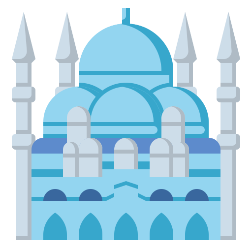 blaue moschee Ultimatearm Flat icon
