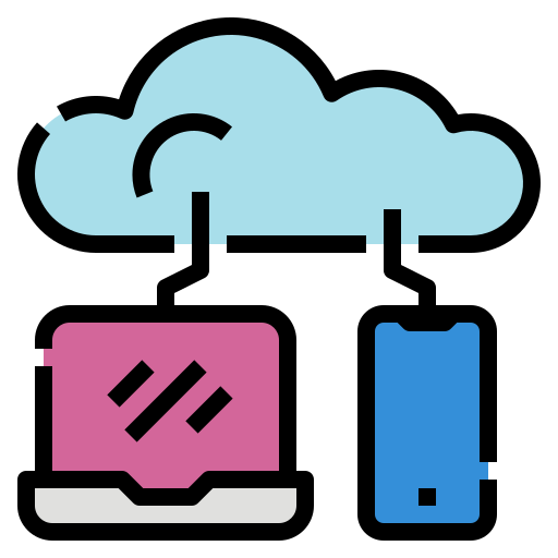 cloud computing Aphiradee (monkik) Lineal Color icoon