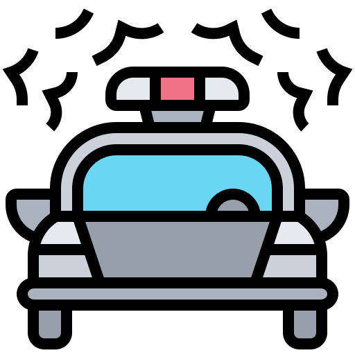 auto della polizia Meticulous Lineal Color icona