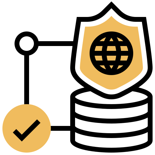 bezpieczeństwo bazy danych Meticulous Yellow shadow ikona