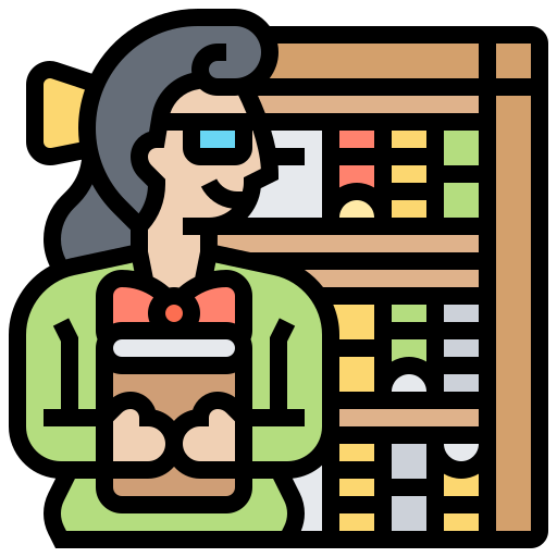 Librarian Meticulous Lineal Color icon