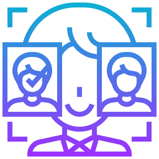 détection facial Meticulous Gradient Icône