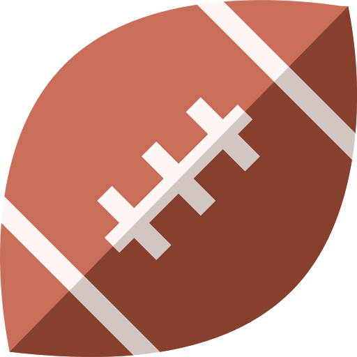 Rugby ball Basic Straight Flat icon