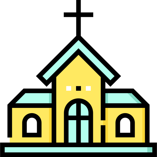 kerk Detailed Straight Lineal color icoon