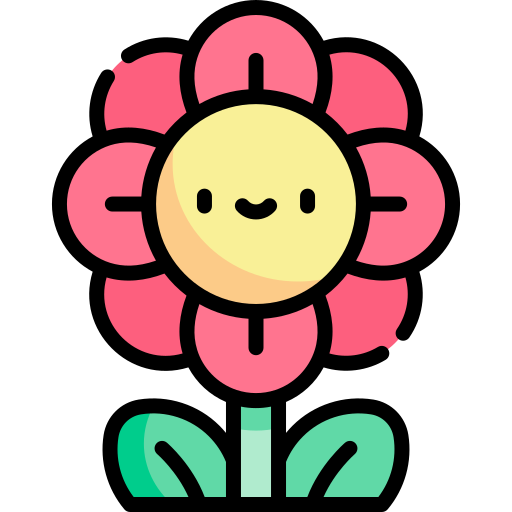 flor Kawaii Lineal color icono