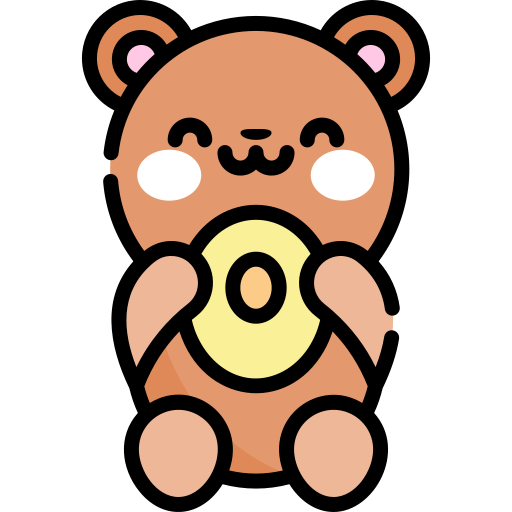 oso Kawaii Lineal color icono