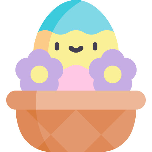 Easter egg Kawaii Flat icon