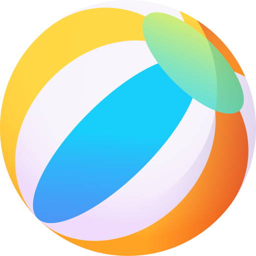 pelota de playa 3D Color icono