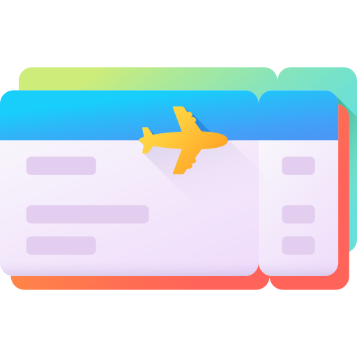 Билет на самолет 3D Color иконка