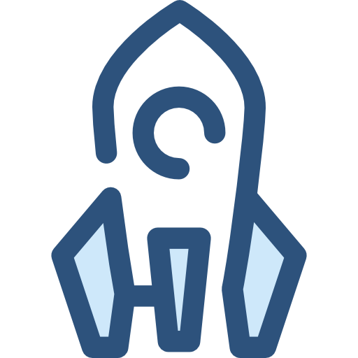 Rocket ship Monochrome Blue icon