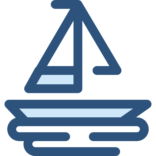 zeilboot Monochrome Blue icoon