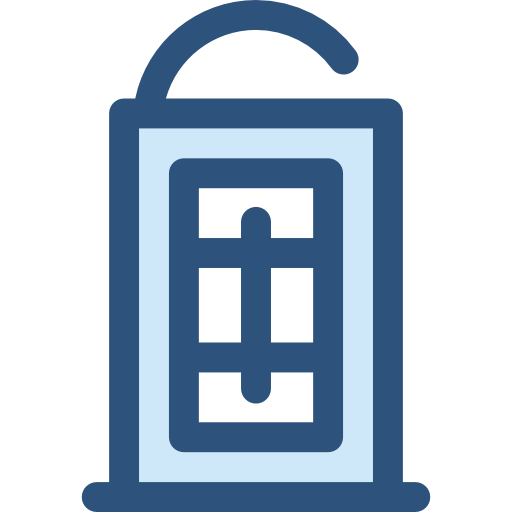 cabine téléphonique Monochrome Blue Icône