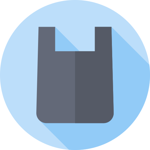bolsa de plastico Flat Circular Flat icono