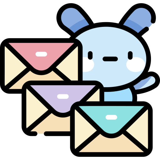 e-mail Kawaii Lineal color icoon