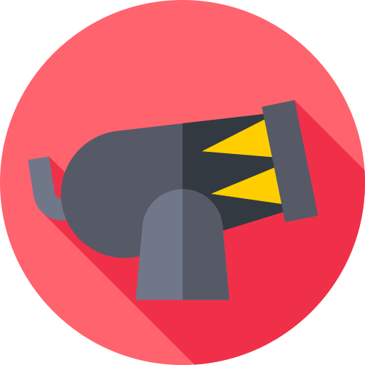 Human cannonball Flat Circular Flat icon