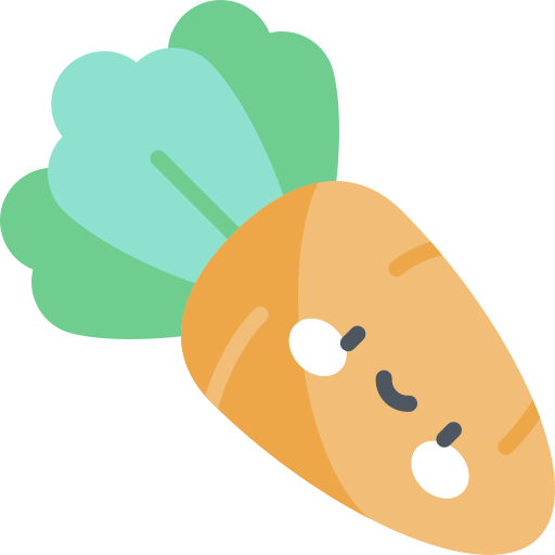 zanahoria Kawaii Flat icono