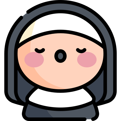 수녀 Kawaii Lineal color icon