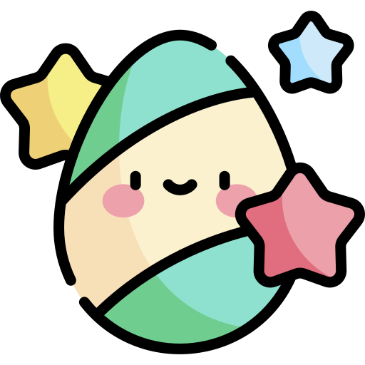 uovo di pasqua Kawaii Lineal color icona