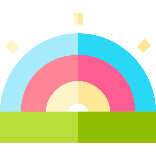 regenboog Basic Straight Flat icoon