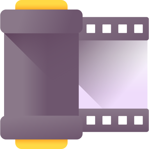carrete de película 3D Color icono