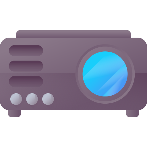 proyector 3D Color icono