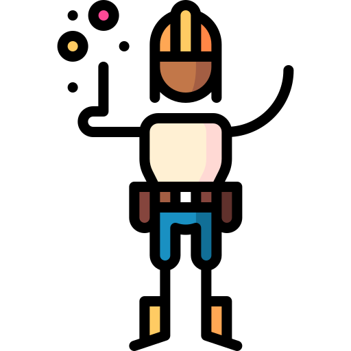 Worker Puppet Characters Lineal Color icon