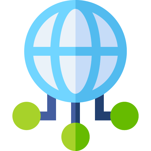 conexión global Basic Straight Flat icono