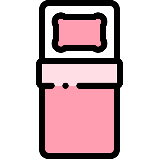 싱글 침대 Detailed Rounded Lineal color icon