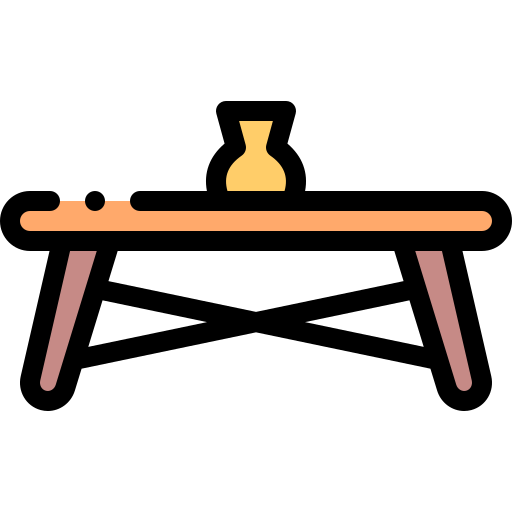 커피 테이블 Detailed Rounded Lineal color icon