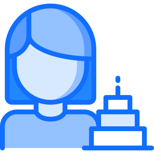 Birthday girl Coloring Blue icon