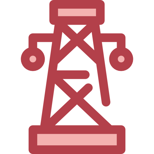 wieża elektryczna Monochrome Red ikona