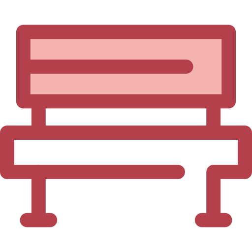 Bench Monochrome Red icon
