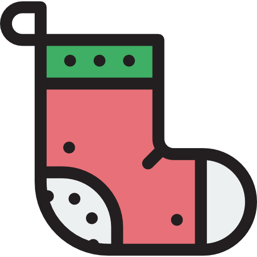 Christmas sock Detailed Rounded Lineal color icon