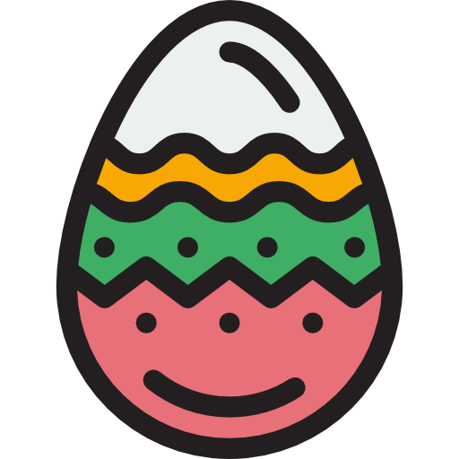 부활절 달걀 Detailed Rounded Lineal color icon