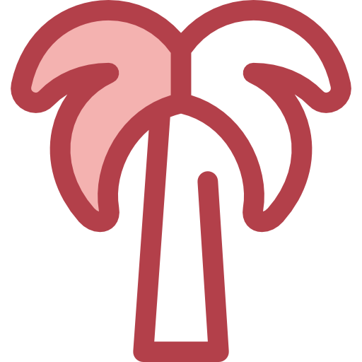 Palm tree Monochrome Red icon