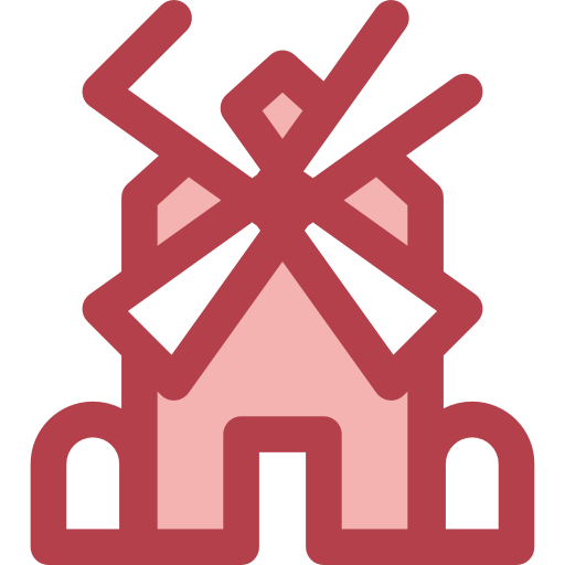 Windmill Monochrome Red icon
