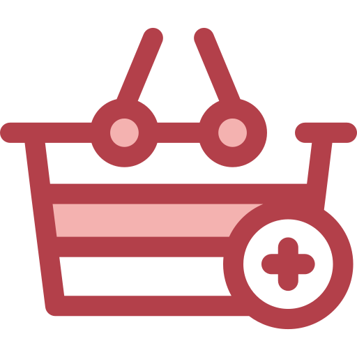 Shopping basket Monochrome Red icon