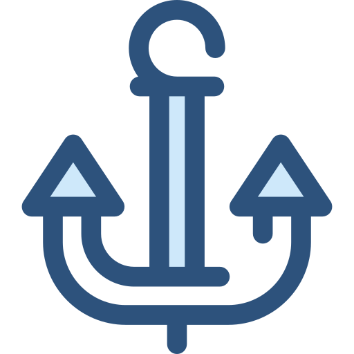 Anchor Monochrome Blue icon