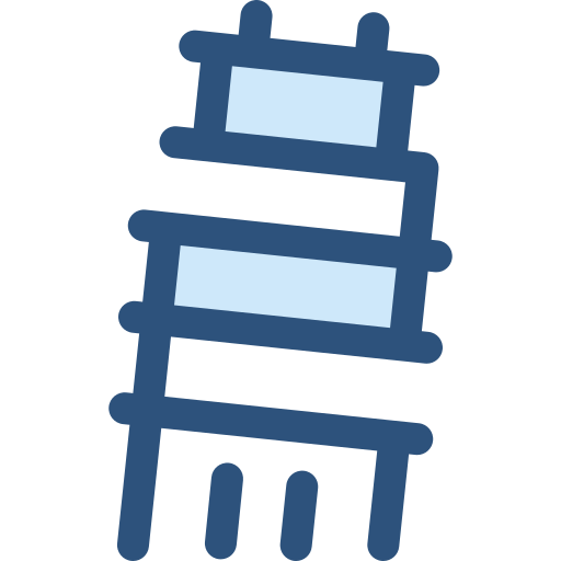 torre inclinada de pisa Monochrome Blue icono
