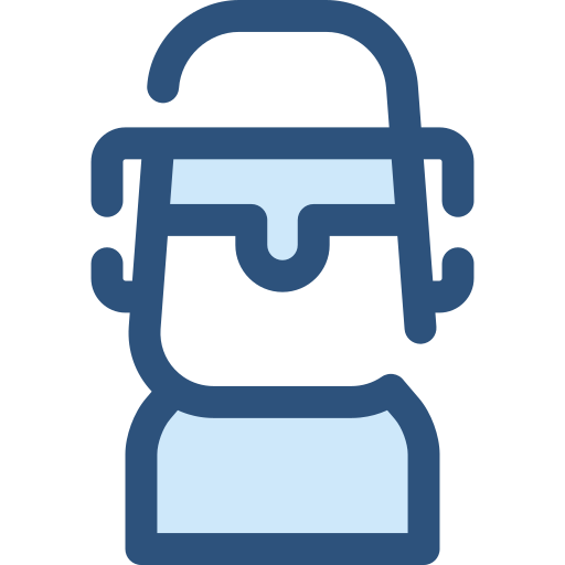 moai Monochrome Blue icona