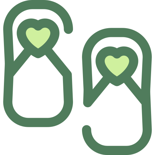 Flip flops Monochrome Green icon