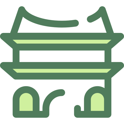 tempio cinese Monochrome Green icona