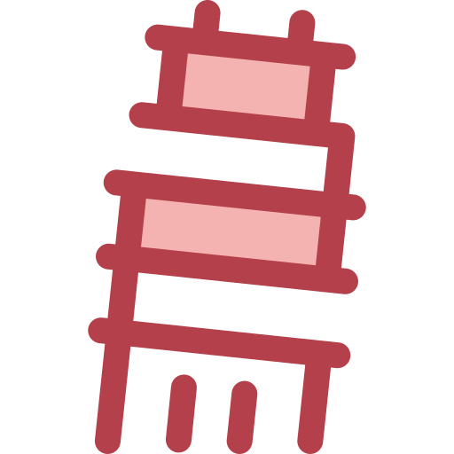ピサの斜塔 Monochrome Red icon