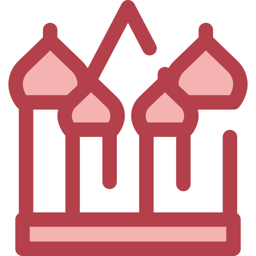 kathedraal van heilige basilicum Monochrome Red icoon