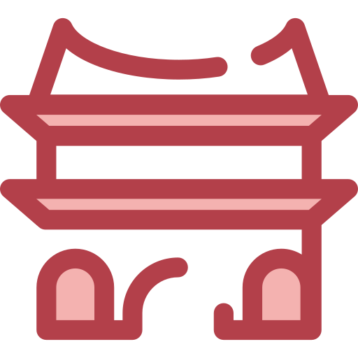 tempio cinese Monochrome Red icona