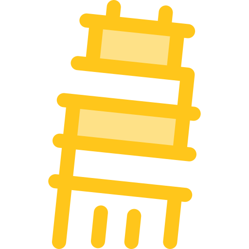 scheve toren van pisa Monochrome Yellow icoon