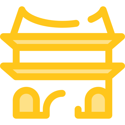 templo chinês Monochrome Yellow Ícone