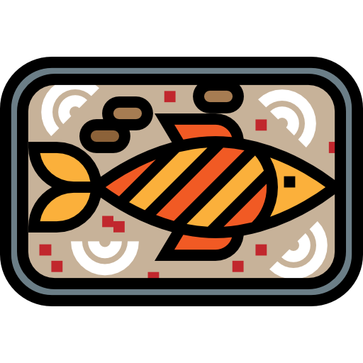 pescado Detailed Straight Lineal color icono