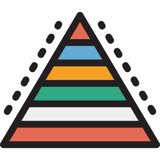 Пирамидальная диаграмма Detailed Rounded Lineal color иконка